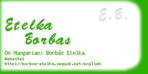 etelka borbas business card