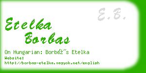 etelka borbas business card